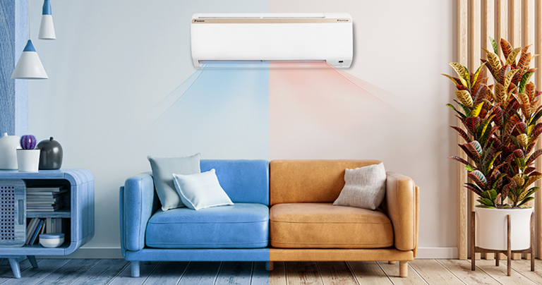 AC technician inspecting a second-hand split air conditioner